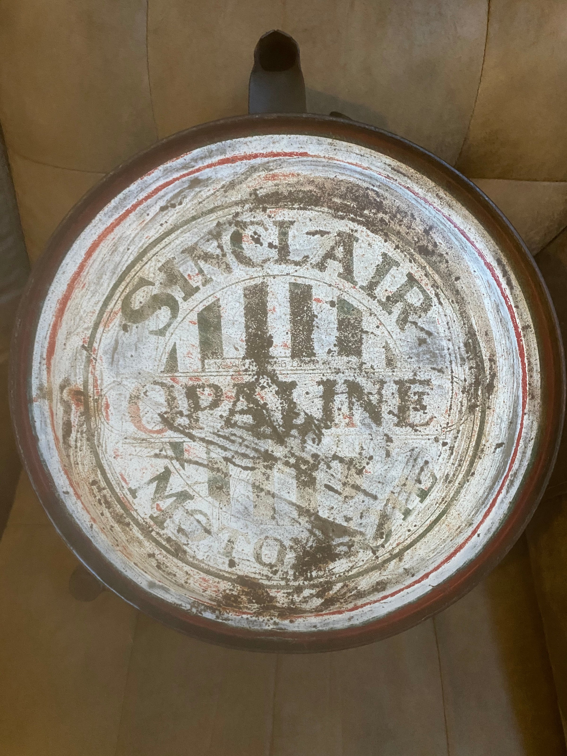 Sinclair Opaline 1920's Rocker Oil Can 5 Gallon | Mountain